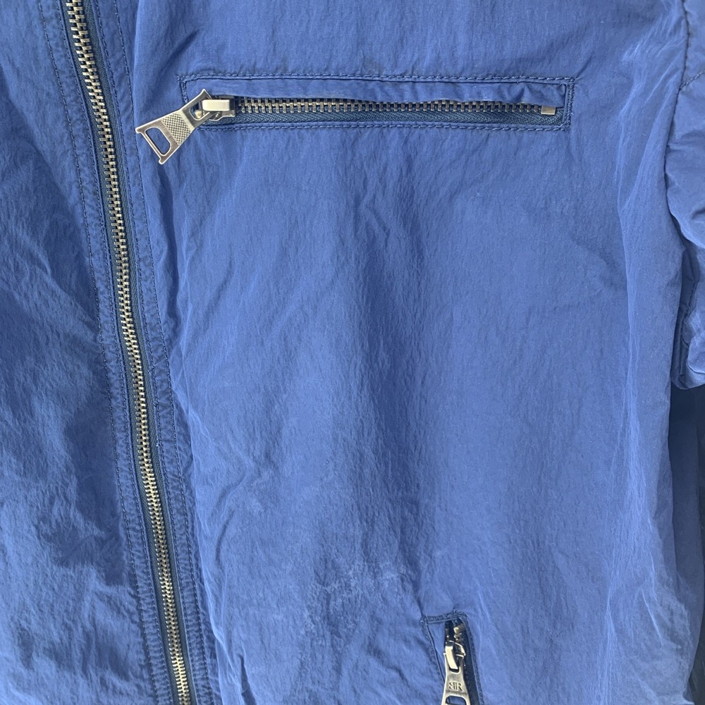 Banana Republic Jacket Mens Large  Blue Nylon Cotton Full Zip  2013 Windbreaker - Picture 5 of 11